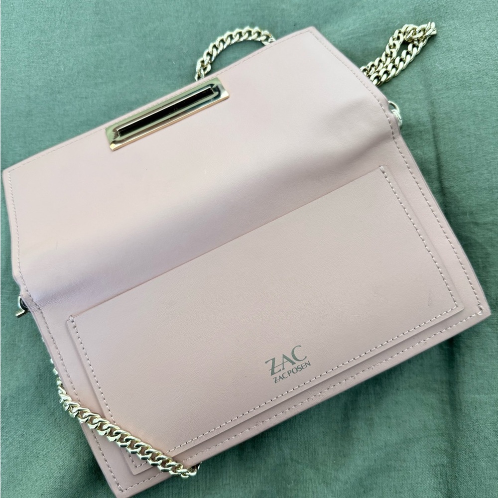 ZAC Zac Posen Light Pink Shoulder Bag with Chain Strap